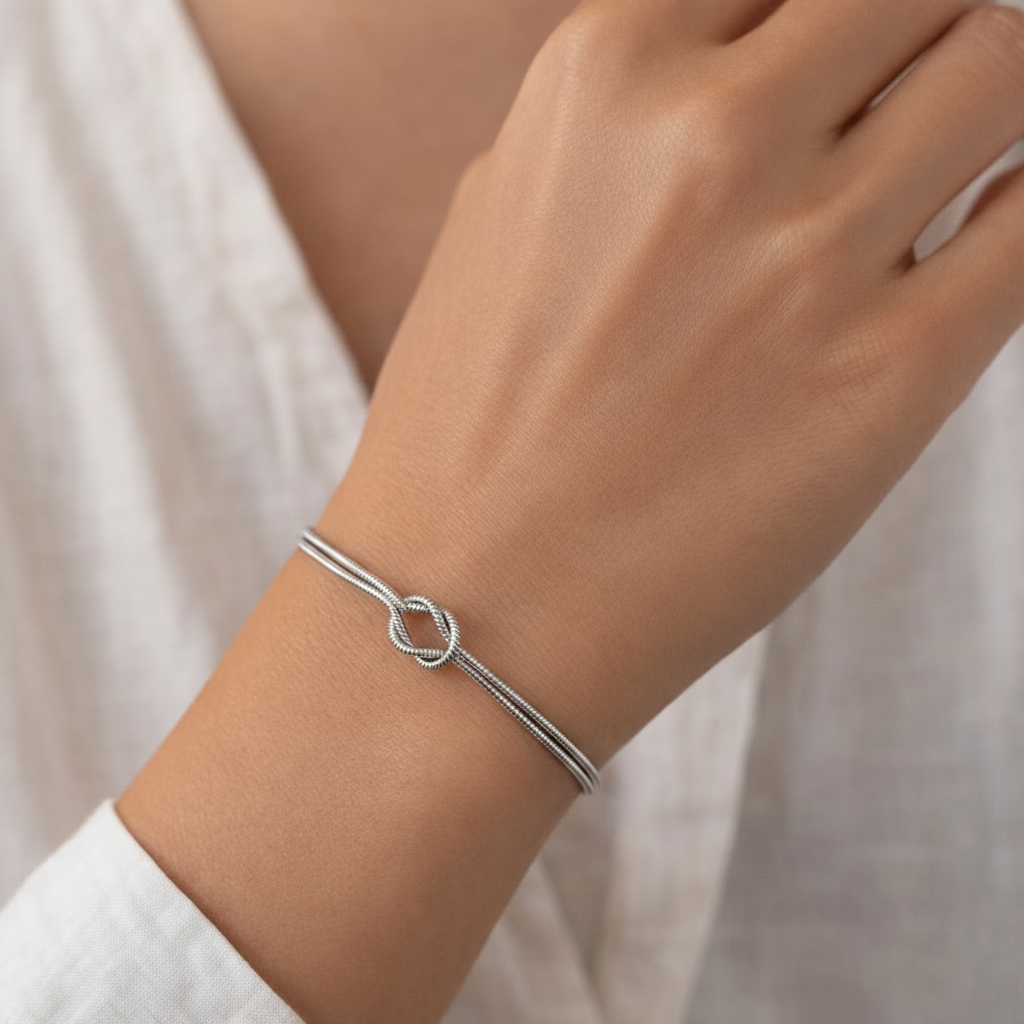 Armbånd med knude i titanium
