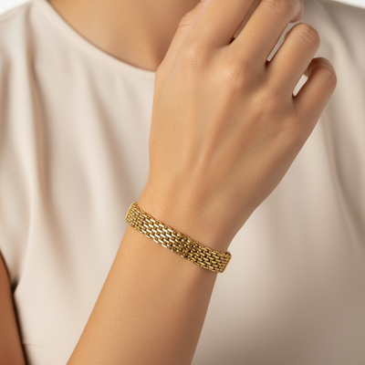 Mesh armbånd - 18 karat forgyldt ædelstål