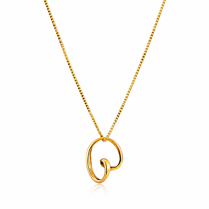 Halskæde swirl - 18 karat forgyldt titanium