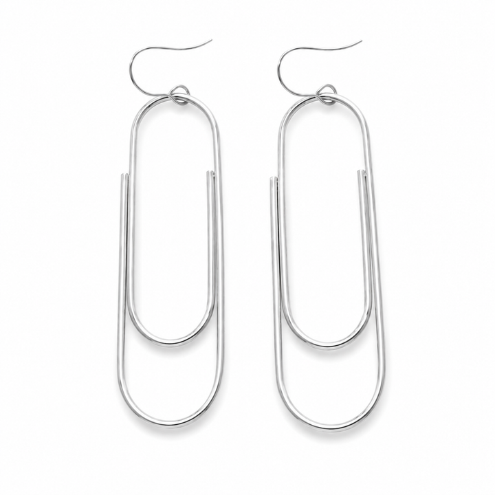 Paper clip øreringe - titanium