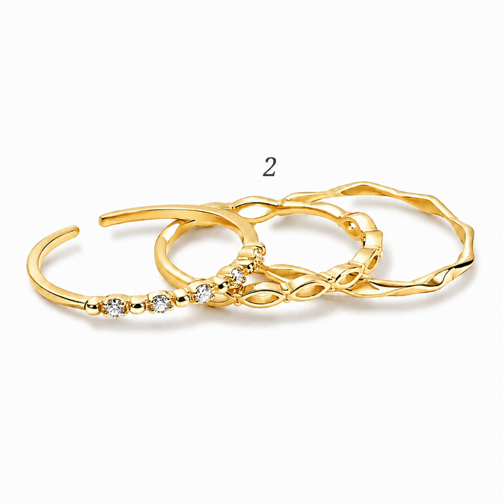 Tynde ringe med struktur - 18 karat sterlingsølv