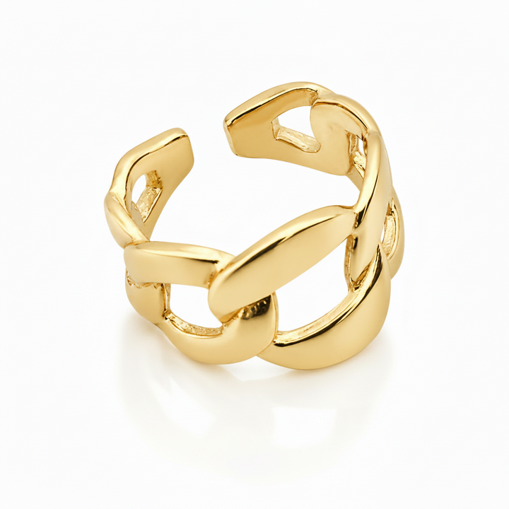Panser ring - 14 karat forgyldt titanium