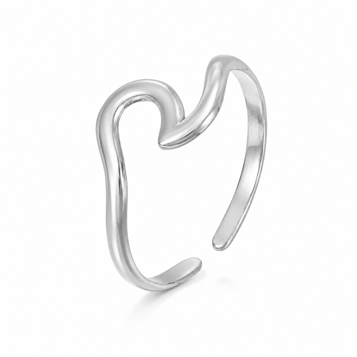 Ring med enkel bølge - ædelstål