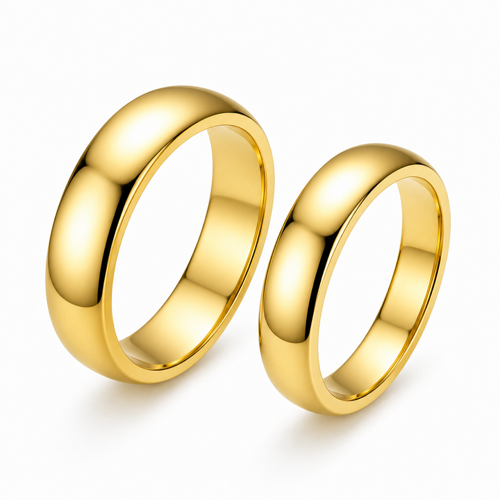 Band ring 6mm - 18 karat forgyldt titanium