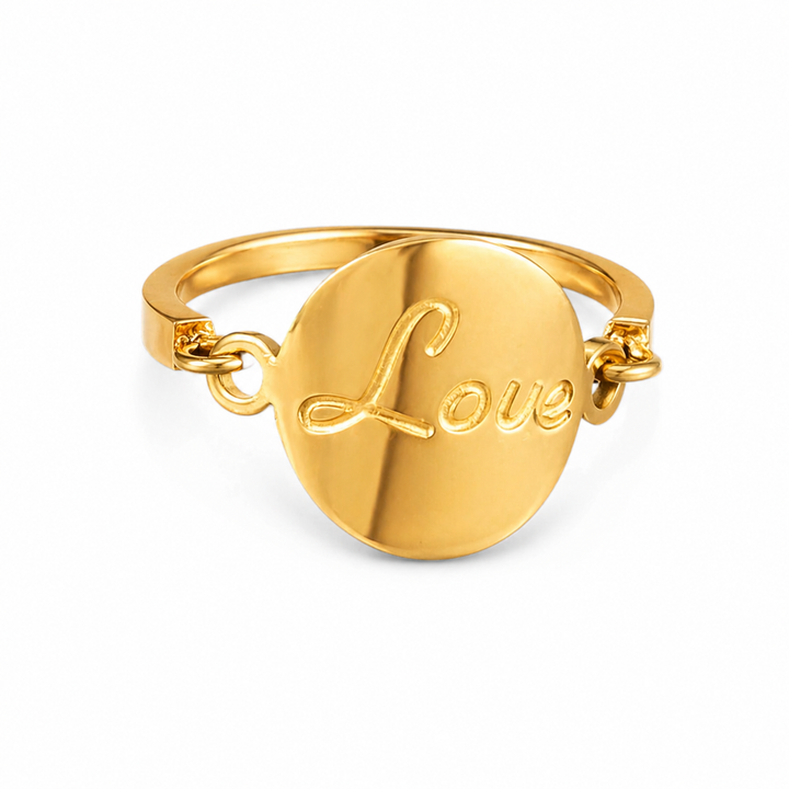 Love ring der kan vippe - 18 karat forgyldt ædelstål