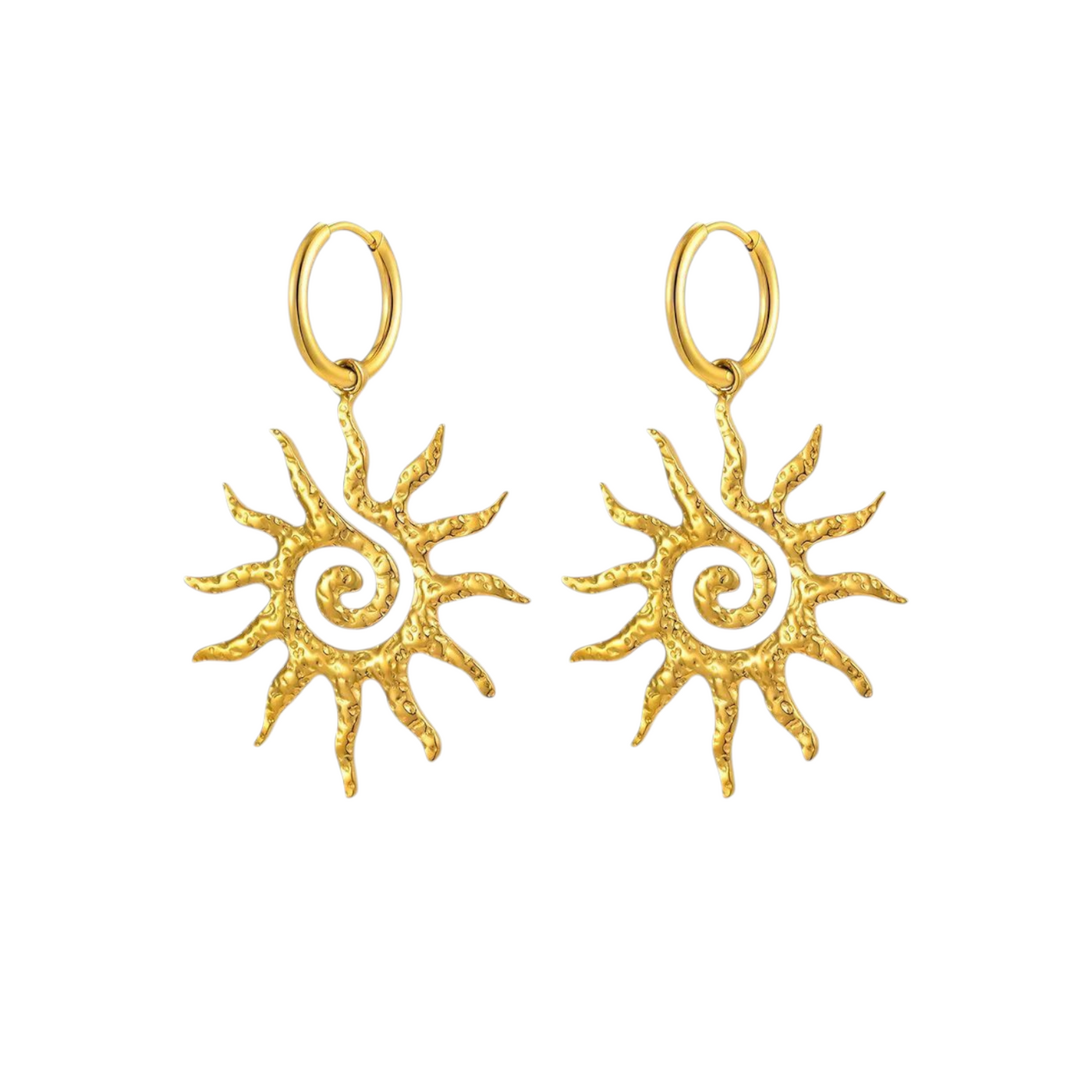 Sol Hoop Øreringe – 18 karat forgyldt ædelstål