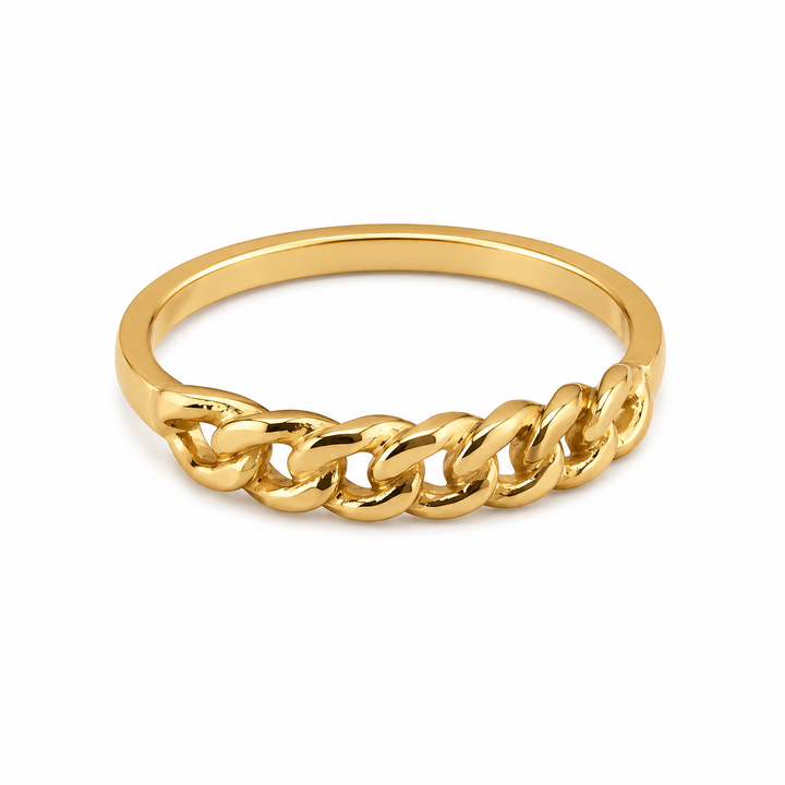 Ring med panser look - 18 karat forgyldt titanium