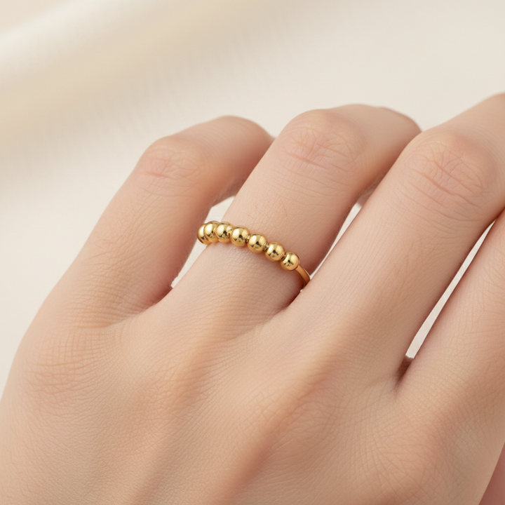 2. Sortering fidget antistress ring - 18 karat forgyldt sterlingsølv