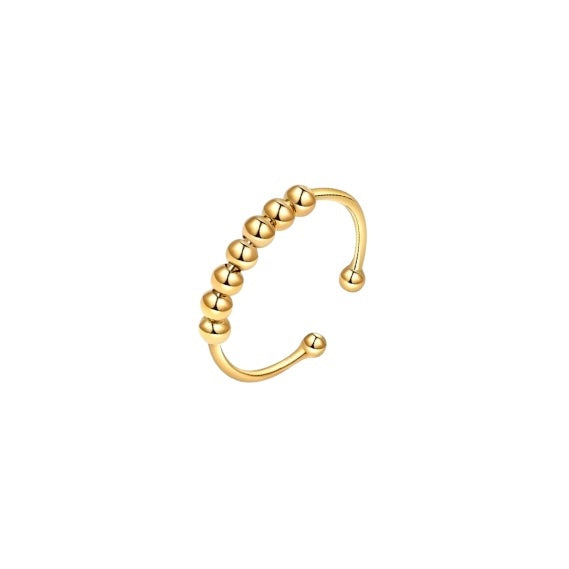 2. Sortering fidget antistress ring i 18 karat forgyldt sterlingsølv