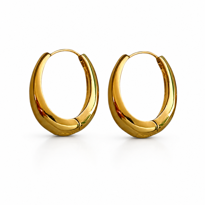 Hoops ovale - 18 karat forgyldt kobber