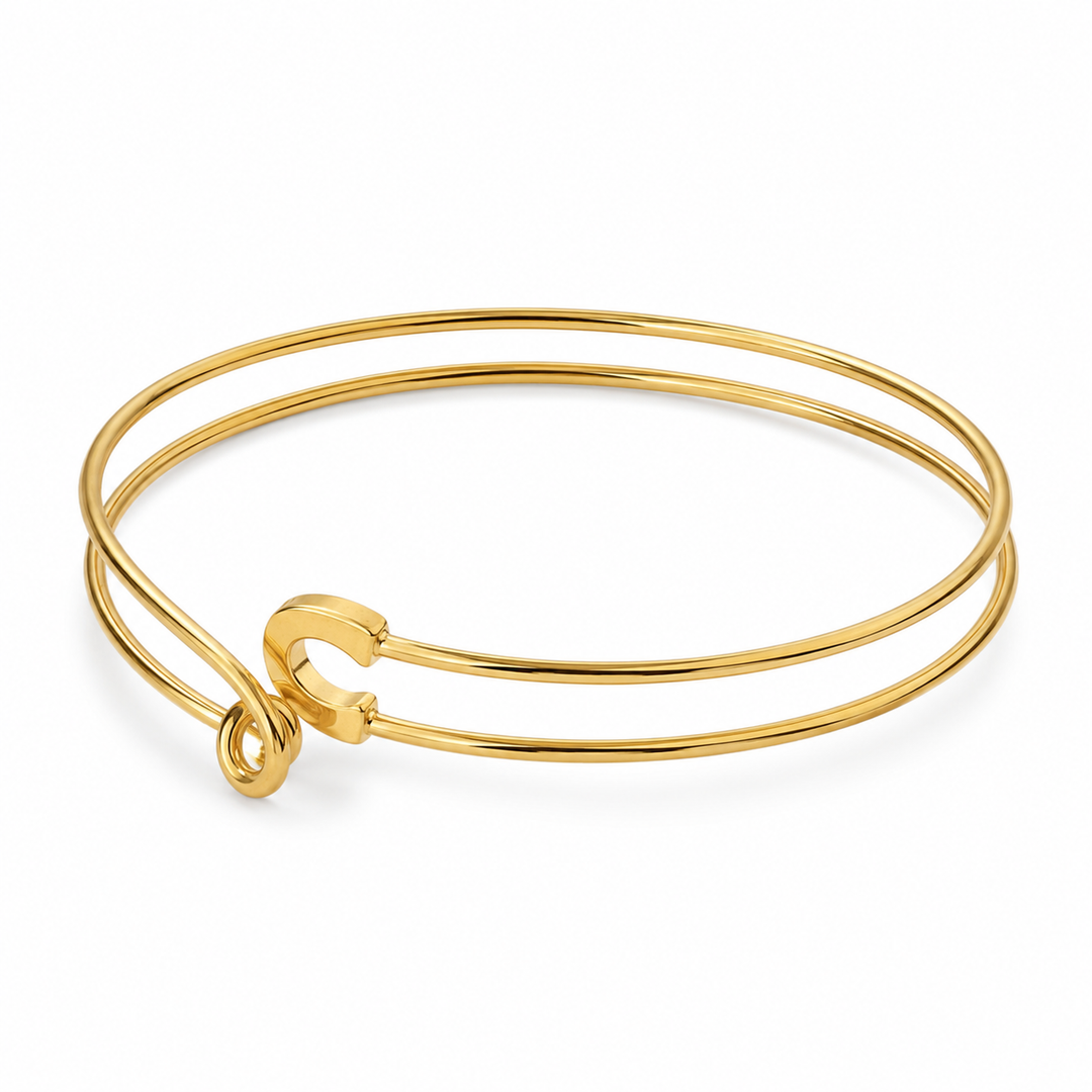 Armring safety - 18 karat forgyldt titanium