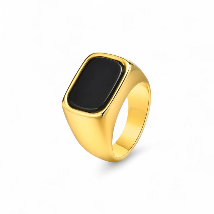 Signet ring i  18 karat forgyldt ædelstål