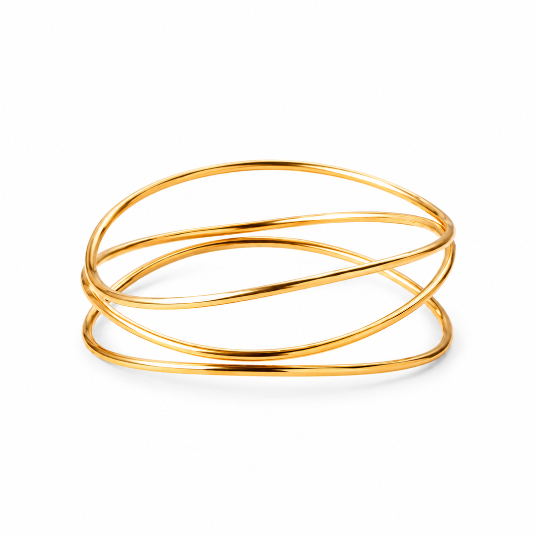 Ring tynde linjer - 18 karat forgyldt titanium