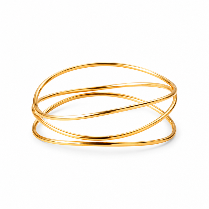 Ring tynde linjer - 18 karat forgyldt titanium