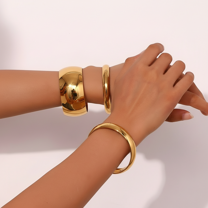 Armring 1 cm - 18 karat forgyldt ædelstål