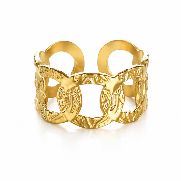 Vintage ring cirkler - 18 karat forgyldt ædelstål
