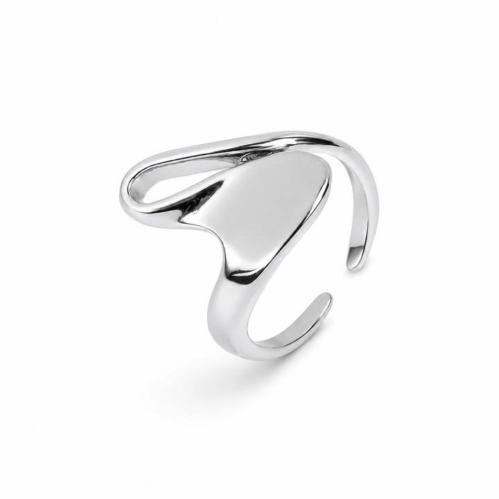 Ring bred bølge - titanium