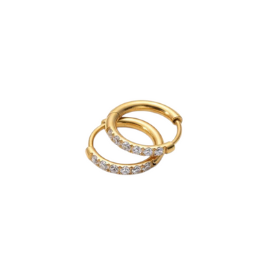 Classic Zircon Hoops – 18 karat forgyldt ædelstål. Flere Str.