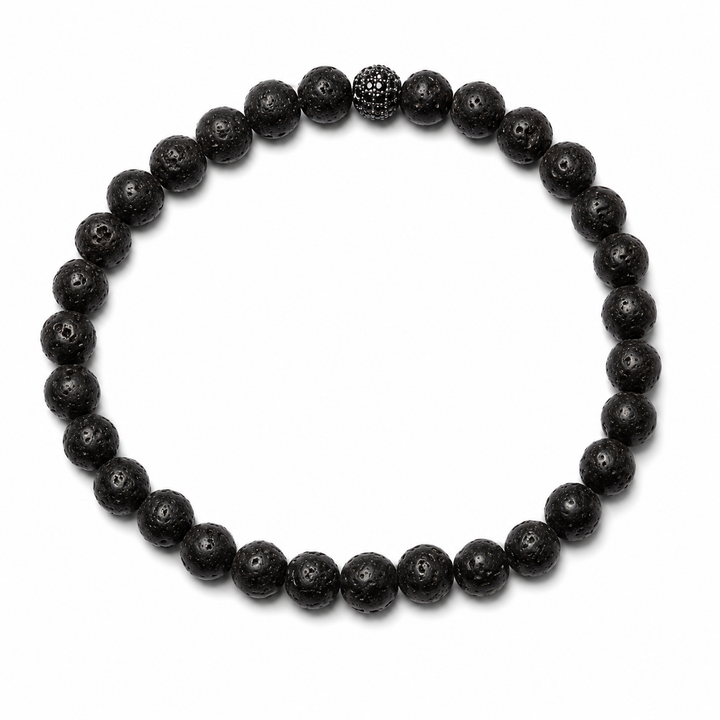 Herre armbånd natursten sort &amp; grå