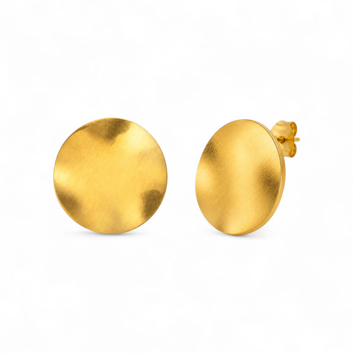 Aura gold studs (16 mm) - 18 karat forgyldt ædelstål