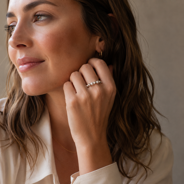Fidget antistress mix ring - 925 sterlingsølv