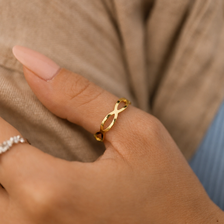 Almond ring - 18 karat forgyldt titanium