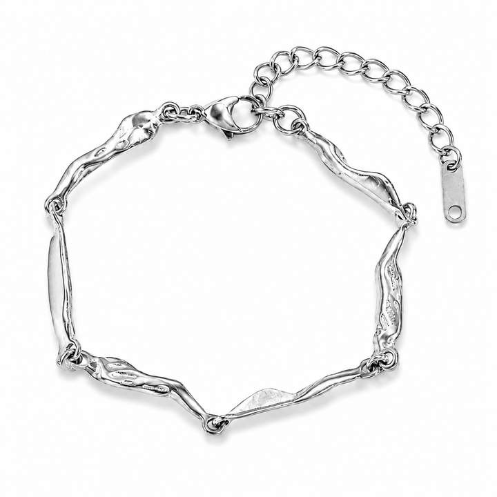 Armbånd aflange led - blank titanium