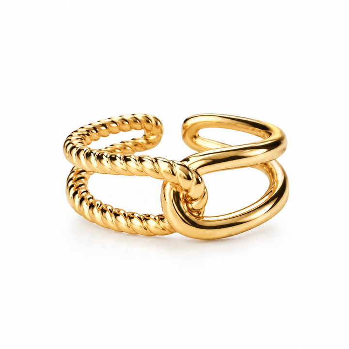 Twist ring - 18 karat forgyldt titanium