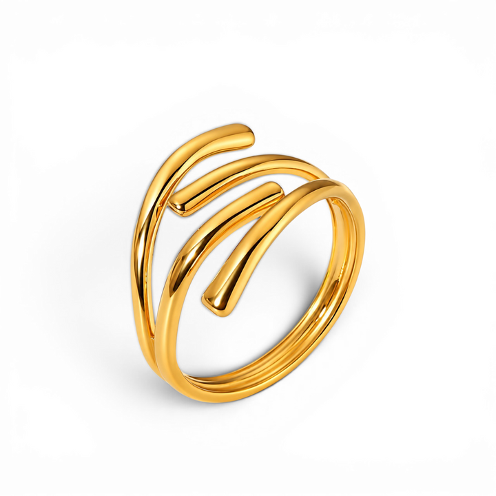Fluid curve ring - 18 karat forgyldt ædelstål