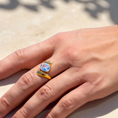 Statement zirkon Ring i 18 karat Forgyldt Ædelstål