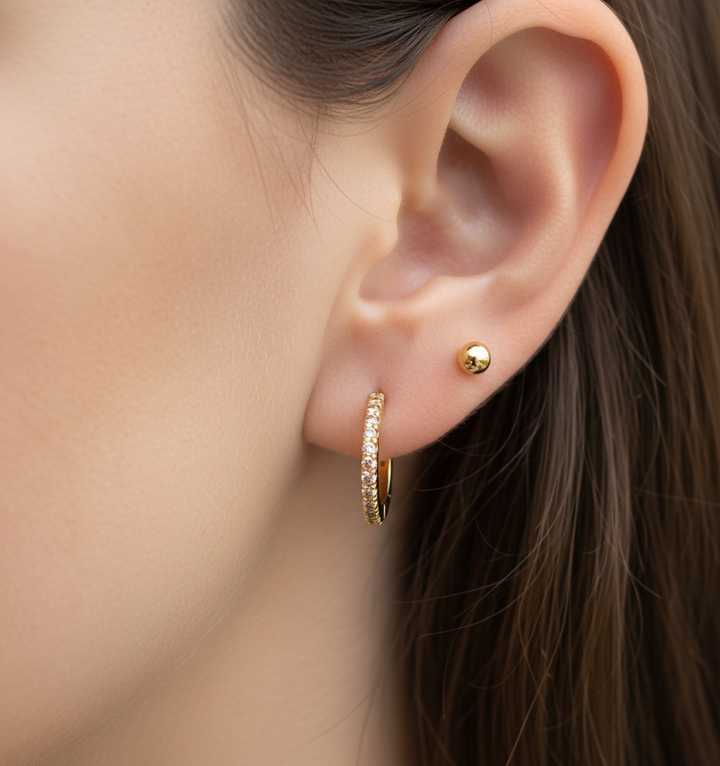 Champagne zirkon hoops i 18 karat forgyldt kobber
