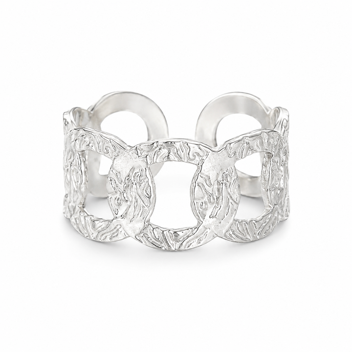 Vintage ring med cirkler - ædelstål