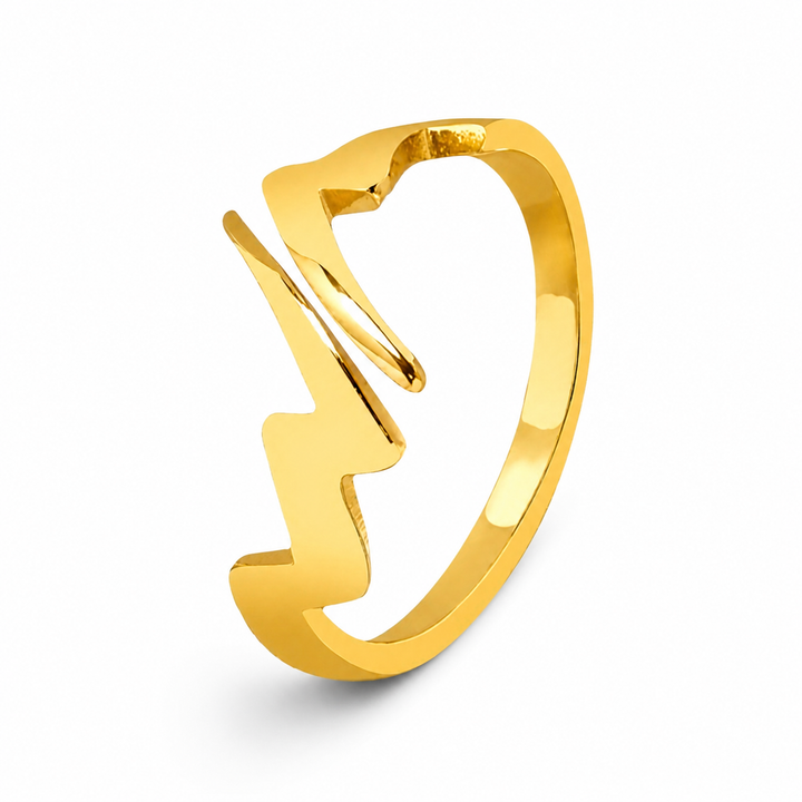 Ring zigzag - 18 karat forgyldt titanium