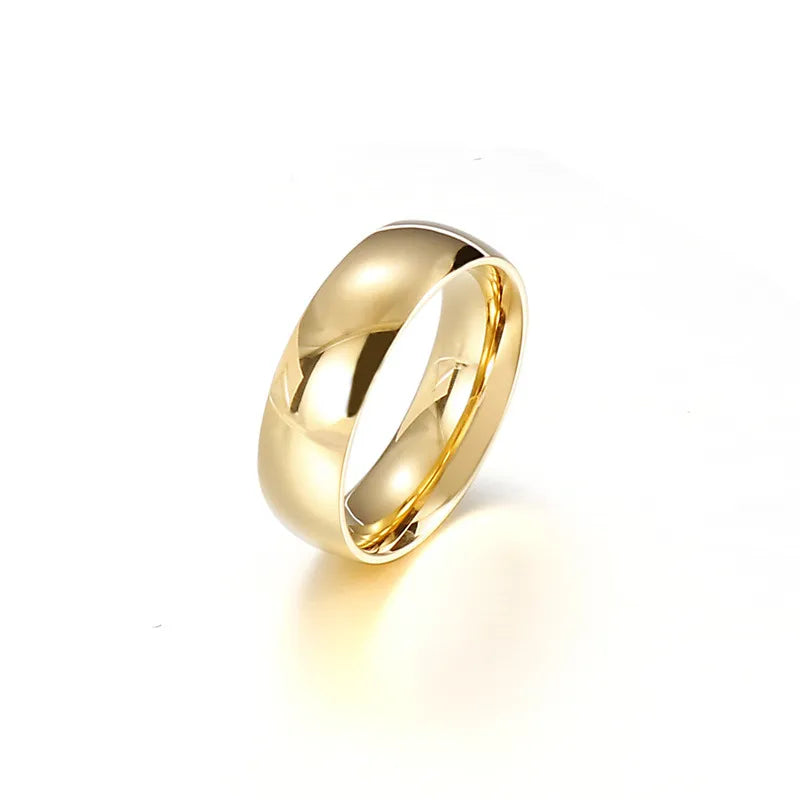 Band ring 6mm. i 18 karat forgyldt titanium