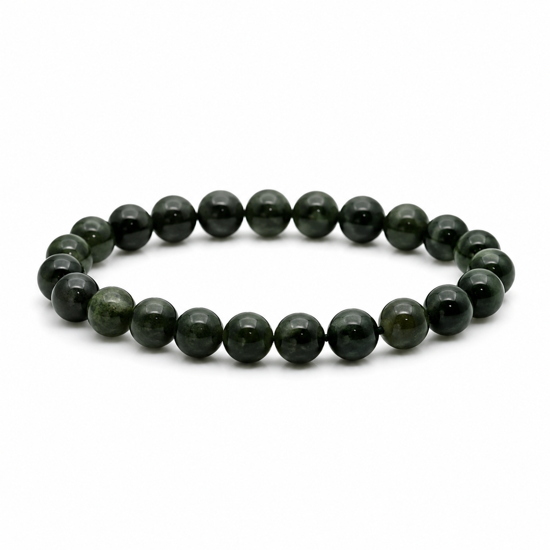 Mørkegrøn natursten armbånd