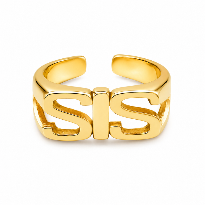 SIS ring justerbar - 18 karat forgyldt ædelstål