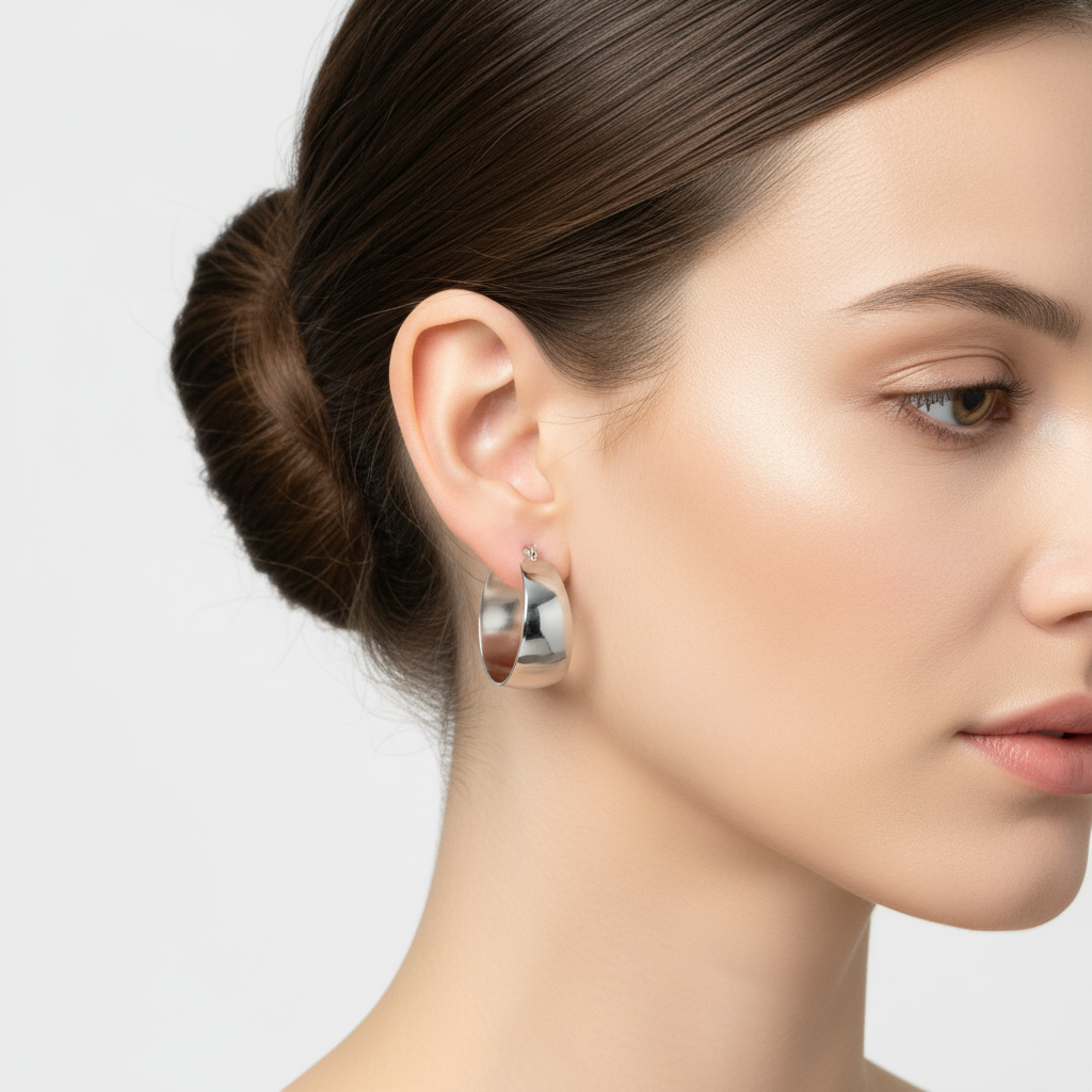 Wide hoops - ædelstål