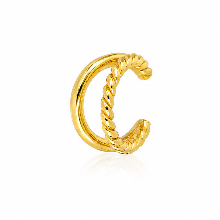 Dobbelt twist øre cuff - 18 karat forgyldt 925 sterlingsølv