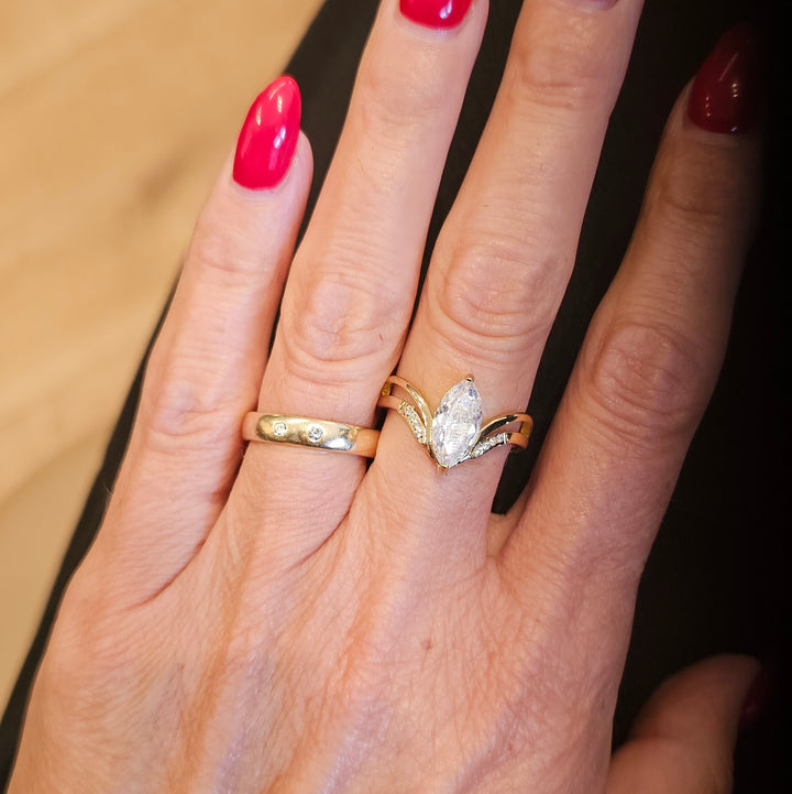 Marquise Elegance Ring - 18 karat Forgyldt rustfrit Ædelstål