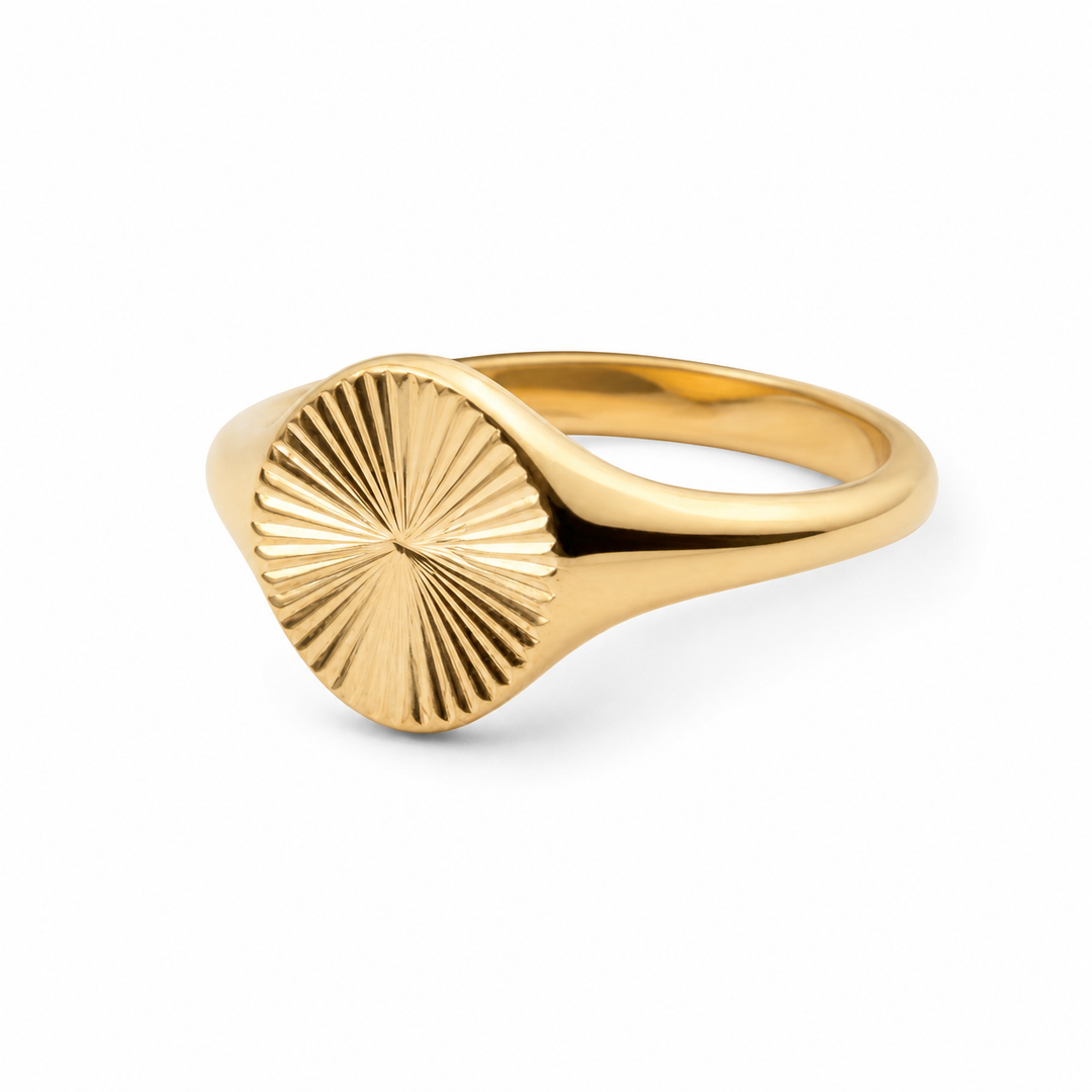 Sun ring - 18 karat forgyldt titanium