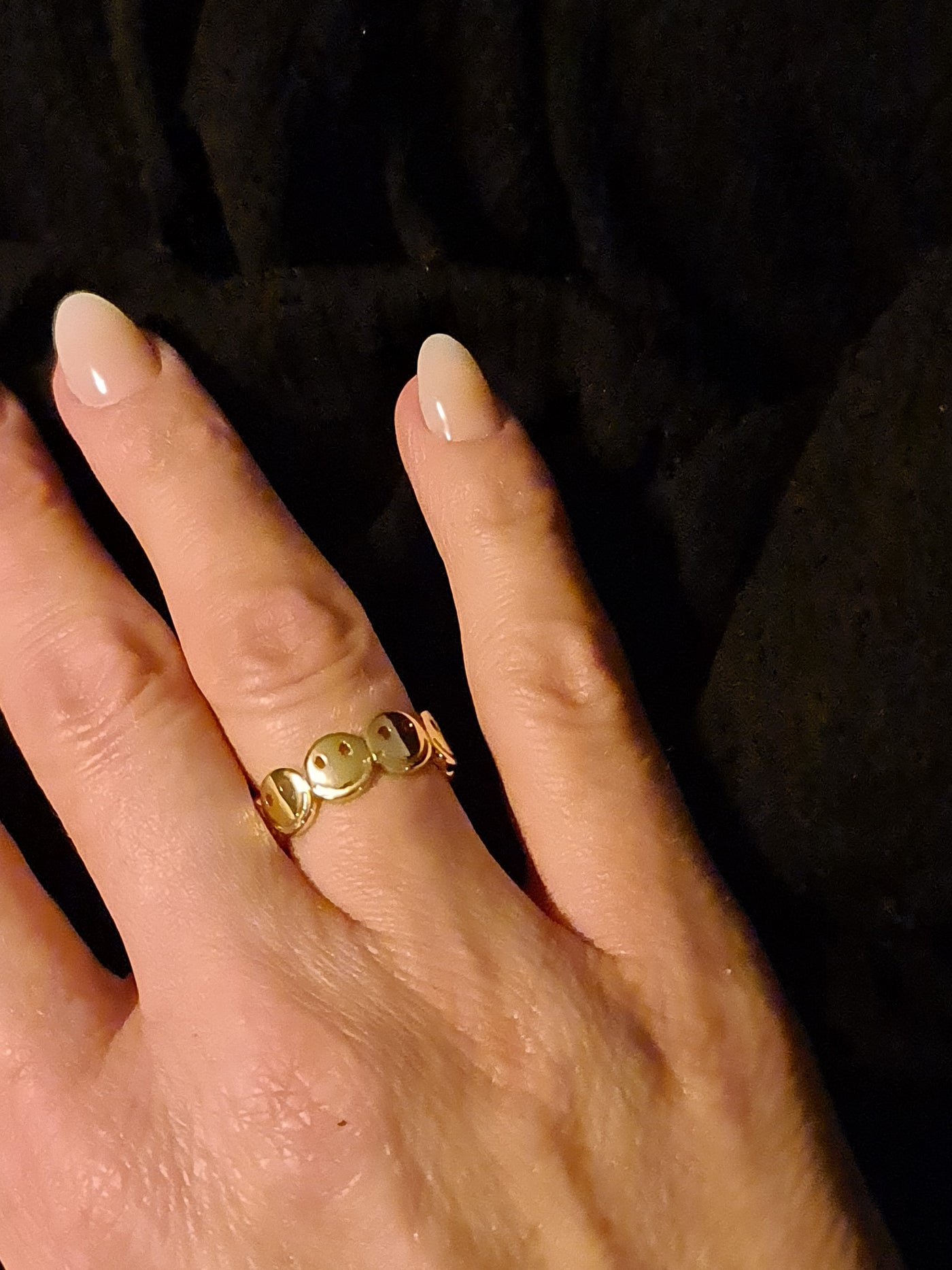 Ring med smileys i 18 karat forgyldt messing