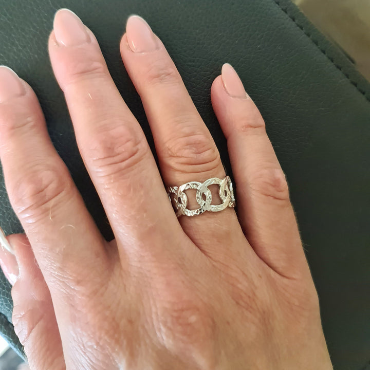 Vintage ring med cirkler - ædelstål