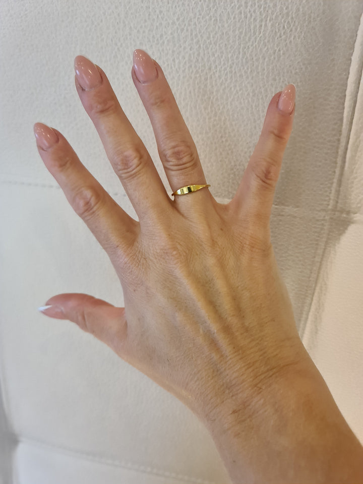 Enkel ring i 18 karat forgyldt titanium
