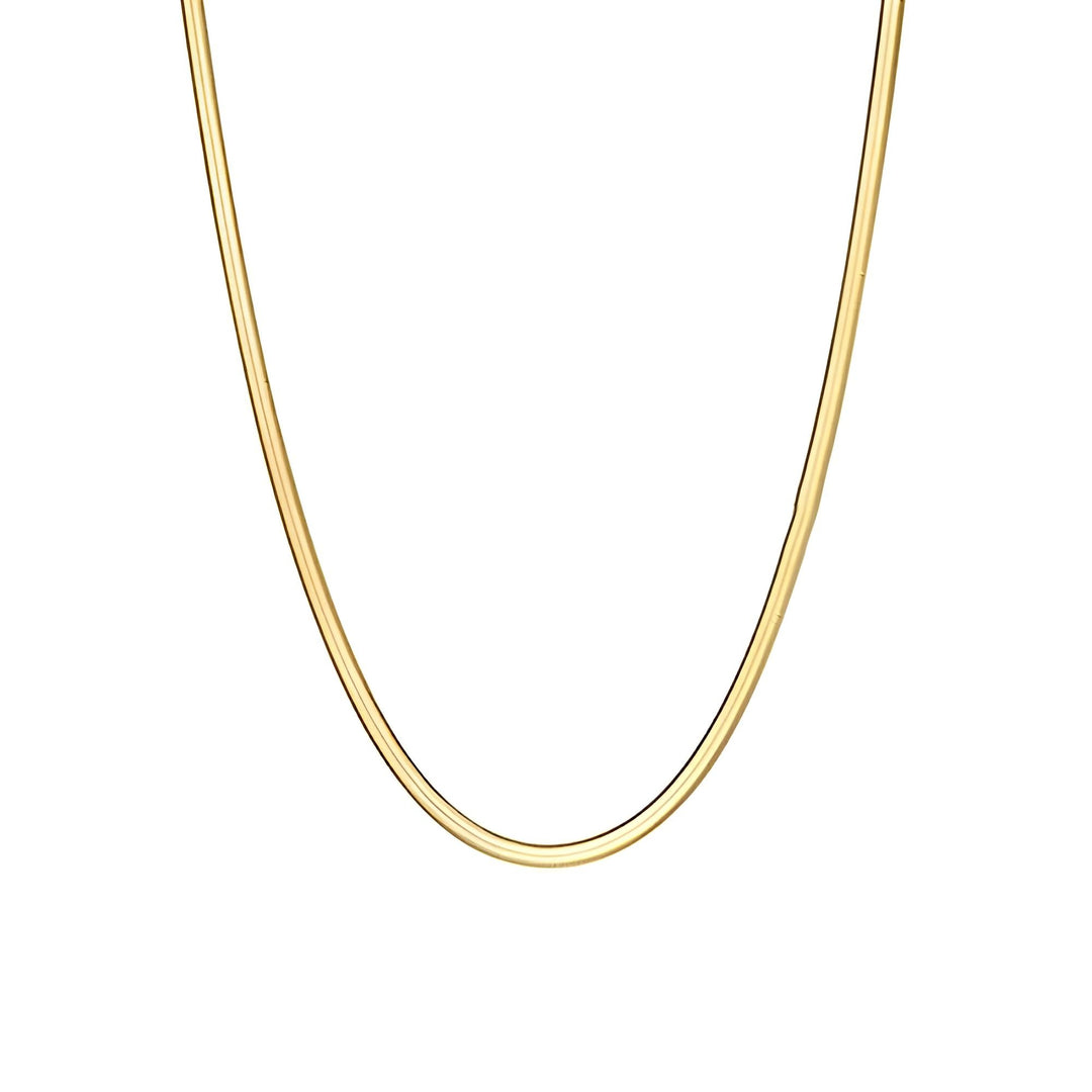 Flad slangekæde 3mm. choker - 18 karat forgyldt ædelstål