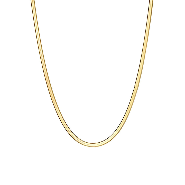 Flad slangekæde 3mm. choker - 18 karat forgyldt ædelstål