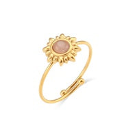 Vintage sol ring med soft pink opal i 18 karat forgyldt rustfrit ædelstål
