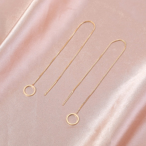 Ørekæder med åben cirkel vedhæng i 18 karat forgyldt sterlingsølv