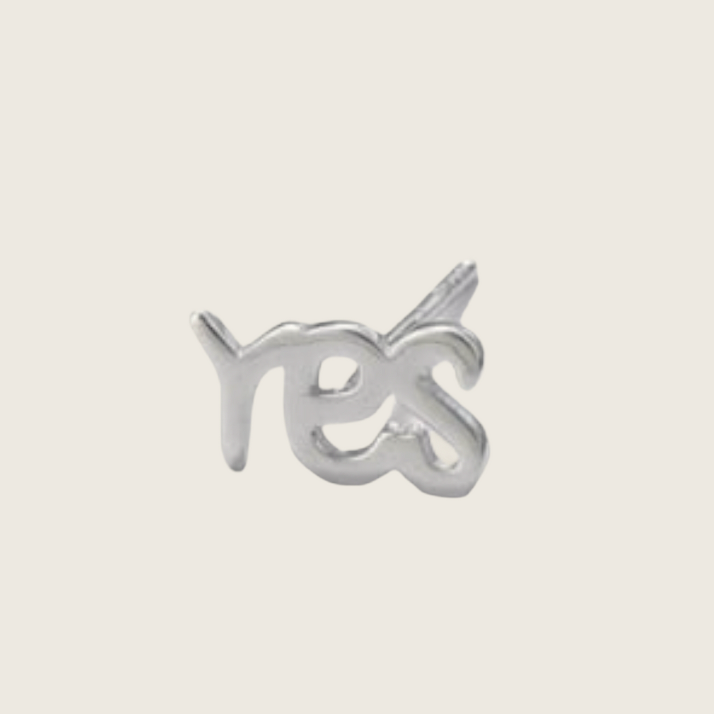Ørestikker bogstav Yes & No i sterlingsølv