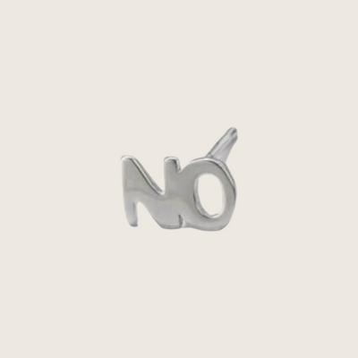 Ørestikker bogstav Yes & No i sterlingsølv