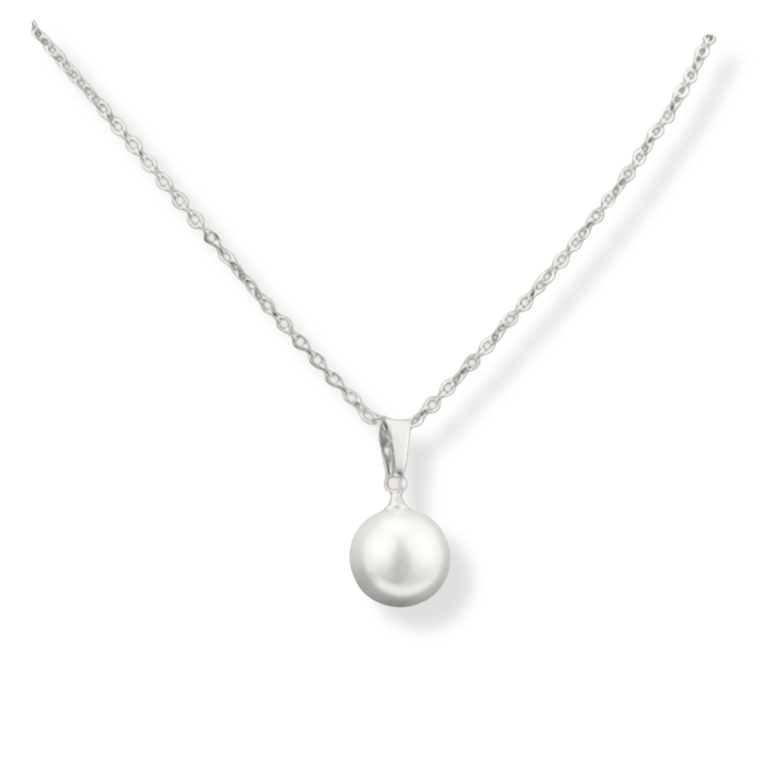 Halskæde med enkel shell perle i titanium
